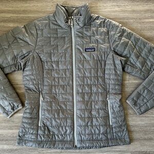 2022 Patagonia Nano Puff Jacket Womens Large Gray Puffer Coat Excellent Conditio